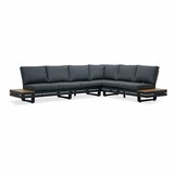 Vegas hoek loungeset-rechts 6 personen | aluminium + polywood | antraciet | 4-delig - 311x230cm