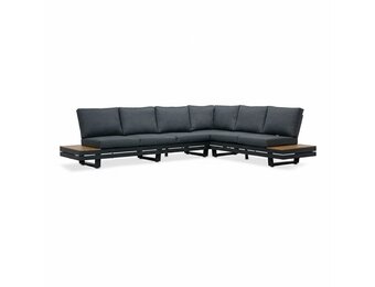 Vegas hoek loungeset-rechts 6 personen | aluminium + polywood | antraciet | 4-delig - 311x230cm