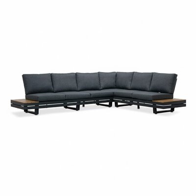 Vegas hoek loungeset-rechts 6 personen | aluminium + polywood | antraciet | 4-delig - 311x230cm