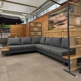 Vegas hoek loungeset-rechts 6 personen | aluminium + polywood | antraciet | 4-delig - 311x230cm