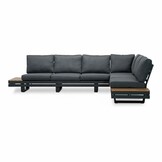 Vegas hoek loungeset-rechts 6 personen | aluminium + polywood | antraciet | 4-delig - 311x230cm
