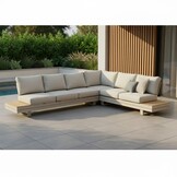 Vegas hoek loungeset-rechts 6 personen | aluminium + polywood | beige | 4-delig - 311x230cm