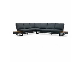Vegas hoek loungeset-links 6 personen | aluminium + polywood | antraciet | 4-delig - 311x230cm