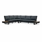 LUX outdoor living Vegas hoek loungeset-links 6 personen | aluminium + polywood | antraciet | 4-delig - 311x230cm