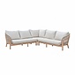 BUITEN living Braga hoek loungeset 5 personen | touw + hardhout | zand | 4-delig - 235x235cm