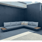 Barbados hoek loungeset 6 personen | aluminium + teakhout | Natural Teak | 5-delig - 323x245cm