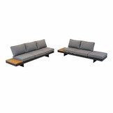 Barbados hoek loungeset 6 personen | aluminium + teakhout | Natural Teak | 5-delig - 323x245cm