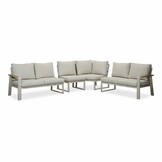 Lola hoek loungeset L-vorm 6 personen | aluminium + polywood | beige | 4-delig - 288x220cm