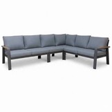Lola hoek loungeset L-vorm 6 personen | aluminium + polywood | antraciet | 5-delig - 288x220cm