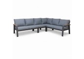 Lola hoek loungeset L-vorm 6 personen | aluminium + polywood | antraciet | 5-delig - 288x220cm