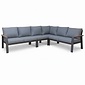 LUX outdoor living Lola hoek loungeset L-vorm 6 personen | aluminium + polywood | antraciet | 5-delig - 288x220cm