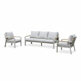 Lola stoel-bank loungeset 5 personen | aluminium + polywood | beige | 3-delig