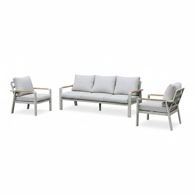 Lola stoel-bank loungeset 5 personen | aluminium + polywood | beige | 5-delig