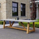 Veltis dining tuintafel 10 personen | polystone + hardhout | betonlook | 350cm