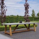 Veltis dining tuintafel 10 personen | polystone + hardhout | betonlook | 350cm