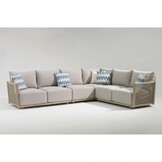 Beau hoek loungeset 6 personen | aluminium + touw | grijs | 4-delig - 304x234cm