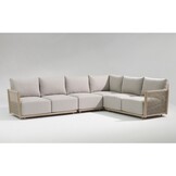 Beau hoek loungeset 6 personen | aluminium + touw | grijs | 4-delig - 304x234cm