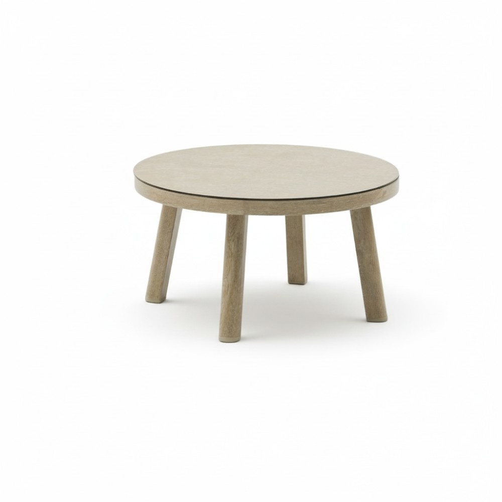 Beau koffietafel | aluminium + keramiek | Natural | 70cm rond afbeelding