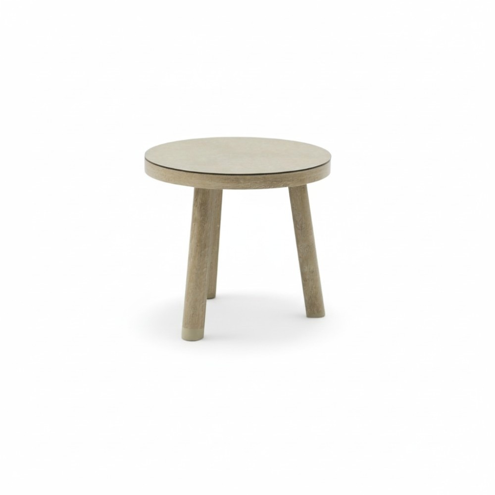 Beau koffietafel | aluminium + keramiek | Natural | 50cm rond