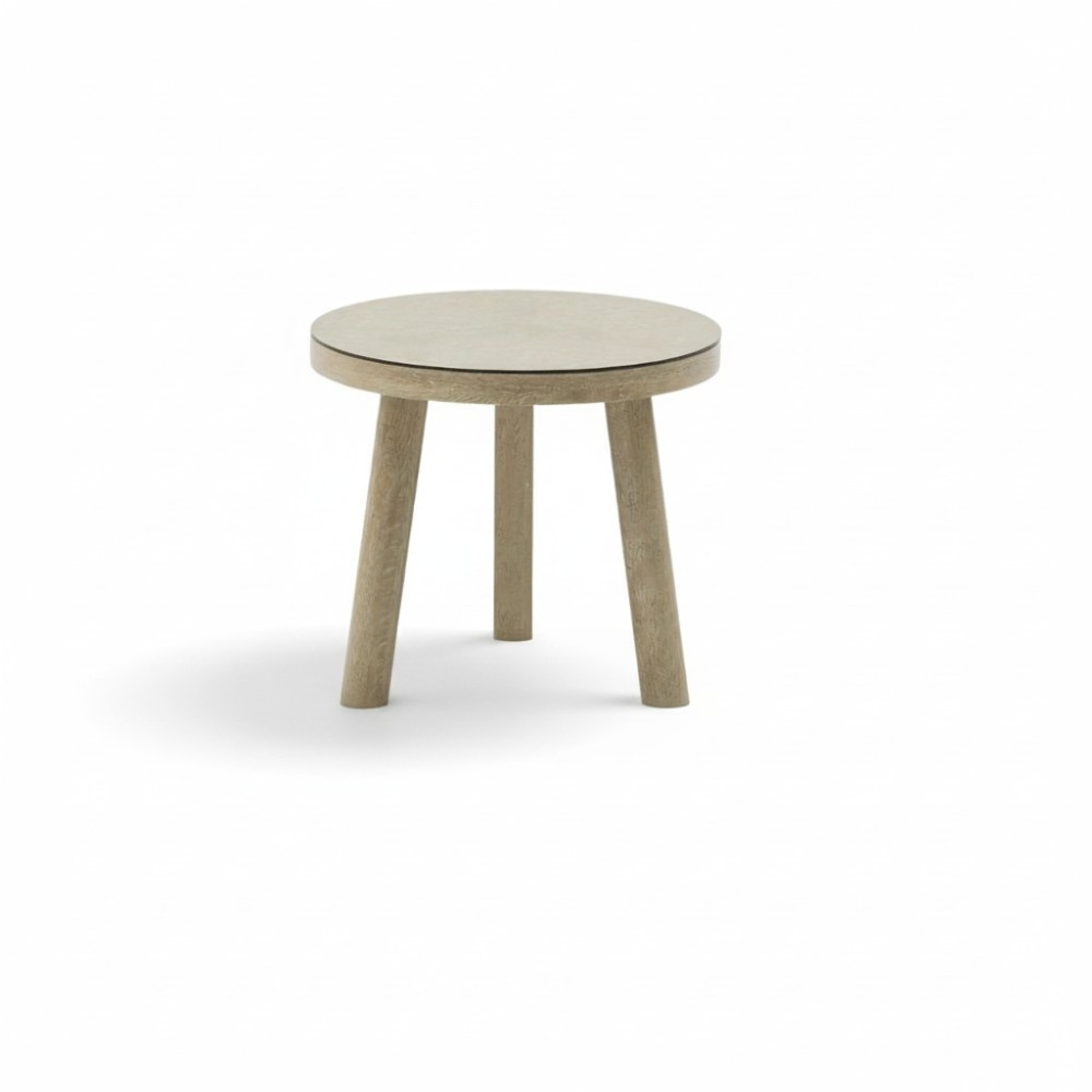 Beau koffietafel | aluminium + keramiek | Natural | 50cm rond