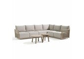 Beau hoek loungeset 6 personen incl. tafels | aluminium + touw | grijs | 6-delig - 304x234cm