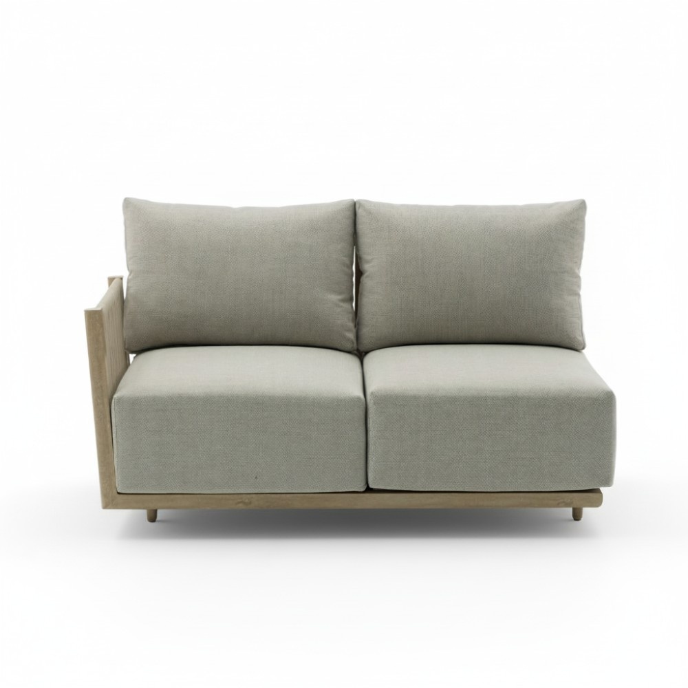 Beau hoek loungeset 6 personen incl. tafels | aluminium + touw | grijs | 6-delig - 304x234cm