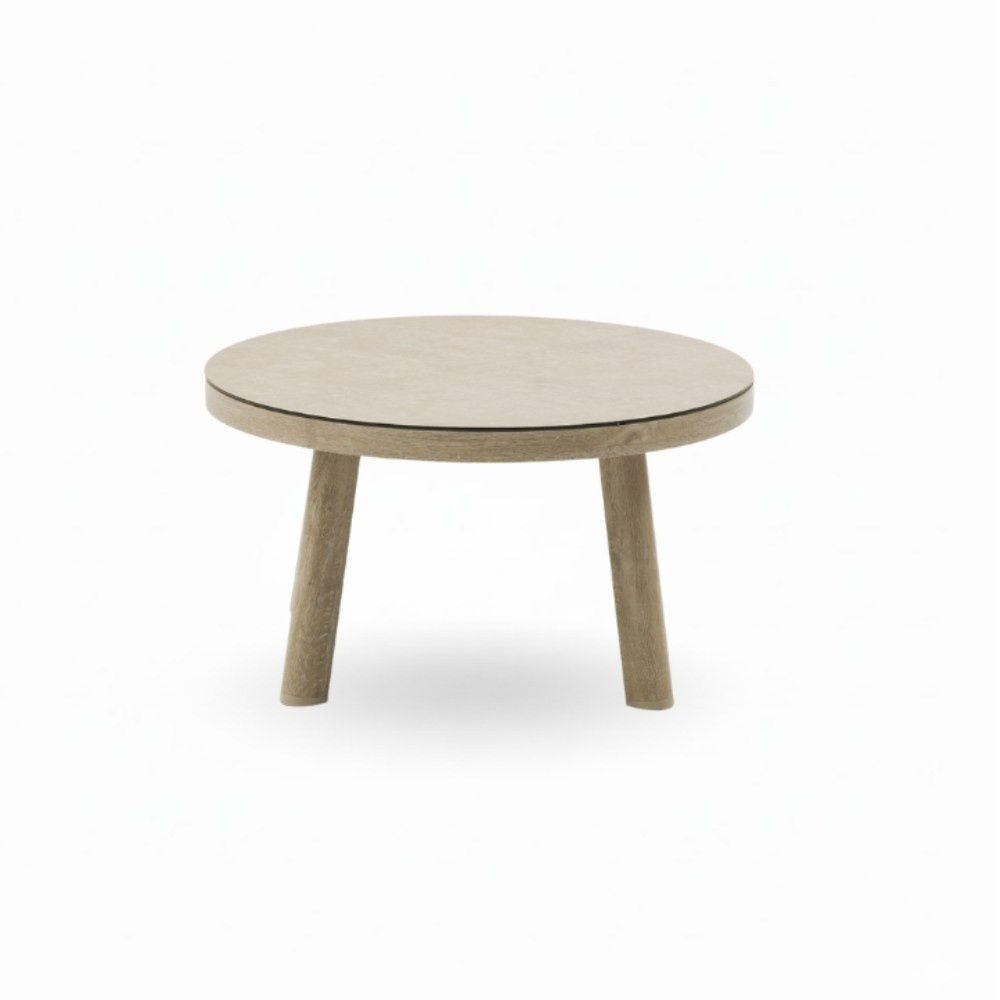 Beau koffietafel | aluminium + keramiek | Natural | 70cm rond