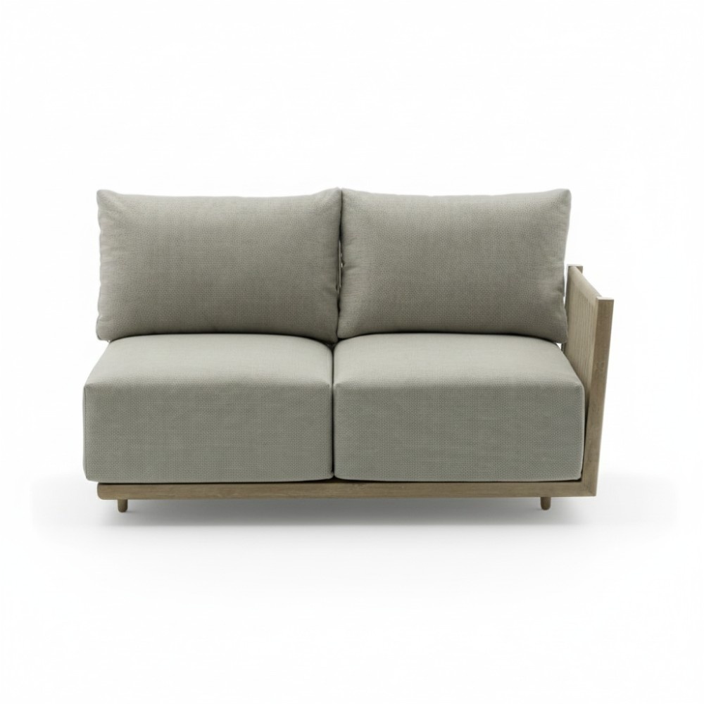 Beau hoek loungeset 6 personen incl. tafel 70cm rond | aluminium + touw | grijs | 5-delig - 304x234cm