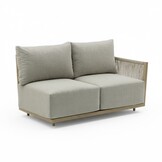 Beau hoek loungeset 6 personen incl. tafel 50cm rond | aluminium + touw | grijs | 5-delig - 304x234cm