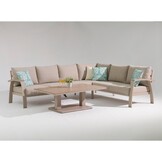 Bordeaux dining loungeset 6 personen | aluminium + polywood | beige | 4-delig - 290x225cm