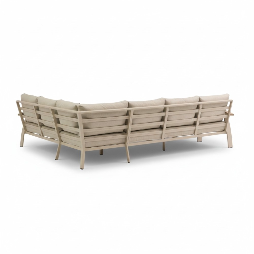 Bordeaux dining loungeset 6 personen | aluminium + polywood | beige | 4-delig - 290x225cm