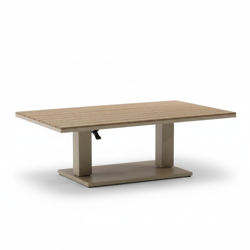 Bordeaux dining loungeset 6 personen | aluminium + polywood | beige | 4-delig - 290x225cm