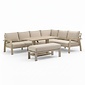 LUX outdoor living Bordeaux dining loungeset incl. bank 8 personen | aluminium + polywood | beige | 5-delig - 290x225cm