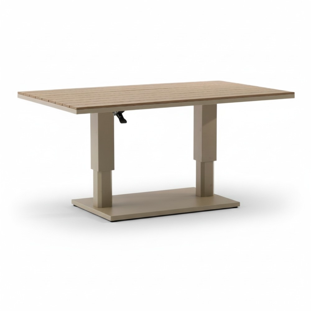 Bordeaux dining loungeset incl. bank 8 personen | aluminium + polywood | beige | 5-delig - 290x225cm