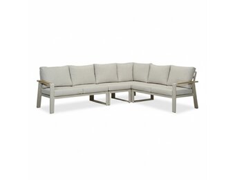 Lola hoek loungeset L-vorm 6 personen | aluminium + polywood | beige | 4-delig - 288x220cm
