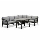 Attica dining loungeset 6 personen | aluminium + touw | antraciet | 4-delig - 265x204cm