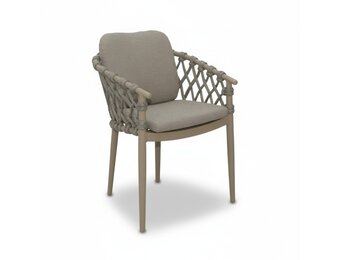 Cleveland dining tuinstoel | aluminium + touw | beige
