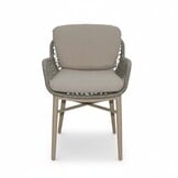 Mila dining tuinstoel | touw + aluminium | beige