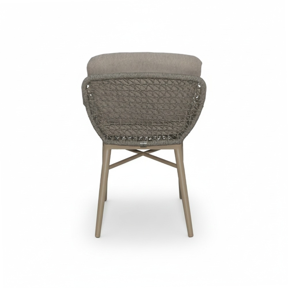 Mila dining tuinstoel | touw + aluminium | beige