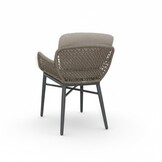 Mila dining tuinstoel | touw + aluminium | beige/antraciet