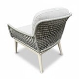 Mila low dining tuinstoel | touw + aluminium | beige