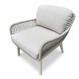 Mila low dining tuinstoel | touw + aluminium | beige