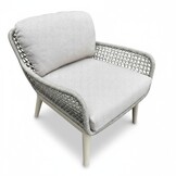 Mila low dining tuinstoel | touw + aluminium | beige