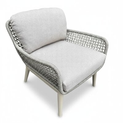 Mila low dining tuinstoel | touw + aluminium | beige