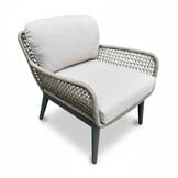 Mila low dining tuinstoel | touw + aluminium | beige/antraciet