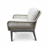 Mila low dining tuinstoel | touw + aluminium | beige/antraciet