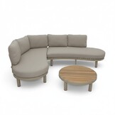 Washington hoek loungeset 5 personen | aluminium + hardhout | beige | 4-delig - 259x195cm