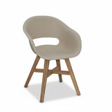 Karlstad tuinstoel | kunststof + hardhout | beige