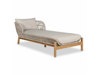 Braga ligbed | touw + hardhout | zand | 190cm