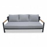 Marbella stoel-bank loungeset 5 personen | aluminium + teak | antraciet | 4-delig